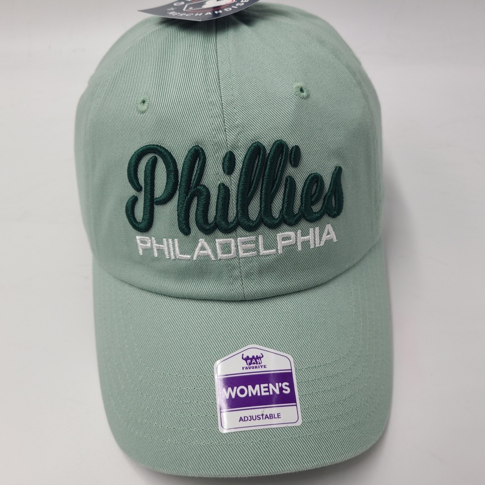 Women Philadelphia Phillies Hat Strapback Fan Favorite Mint Green White MLB Logo